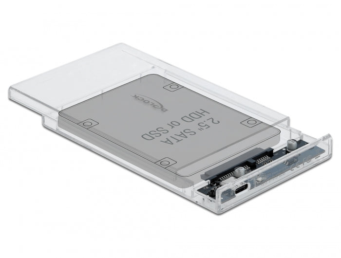 מארז חיצוני שקוף USB 3.2 Gen 2 עבור כונן דיסק 2.5″SATA HDD/SSD 4TB ללא כלי עבודה - delock.israel