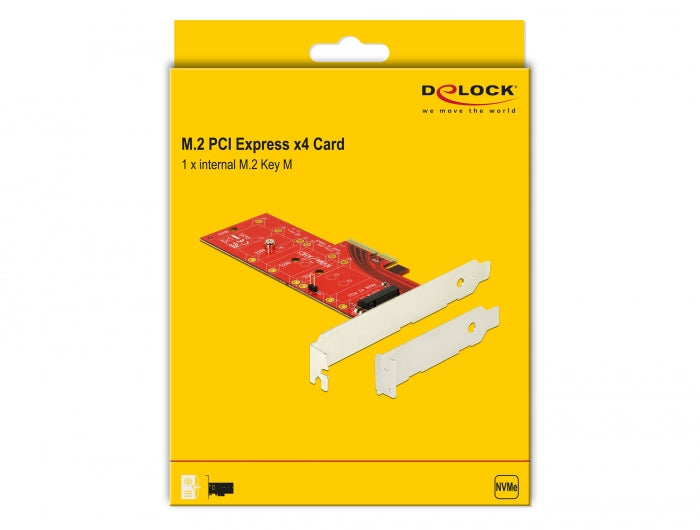 כרטיס PCI-E x4 Low Profile עם גוף קירור עבור כונן M.2 NVMe 110mm - delock.israel