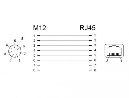 מתאם M12 Cat.6A PUR (TPU) שקע 8pin A-coded לשקע RJ45 - delock.israel