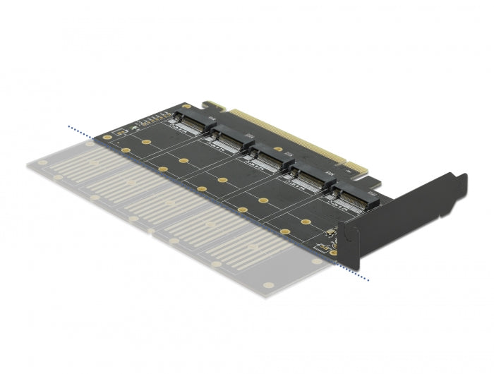 כרטיס PCI-E x16 עבור 5 דיסקים M.2 SATA או 5 דיסקים SATA SSD - delock.israel