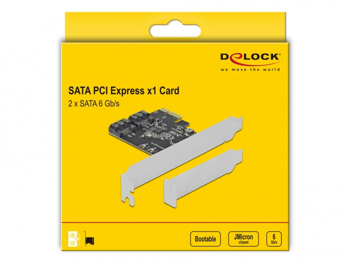 כרטיס SATA PCI-E x1 עם 2 יציאות SATA 6 Gb/s - delock.israel