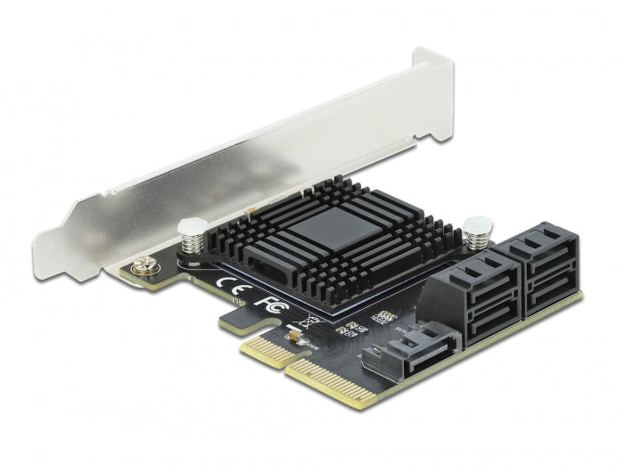כרטיס SATA PCI-E x4 Low Profile עם 5 יציאות SATA 6 Gb/s 7 pin - delock.israel