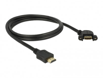 כבל מאריך HDMI-A לפאנל ז/נ שקע בזווית 110° עם מרחק בין הברגים 30 מ"מ - delock.israel