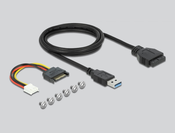 פאנל קדמי 3.5″ USB 3.2 5Gbps למארז מחשב עם 4 יציאות USB-A/C דגם D64155 - delock.israel