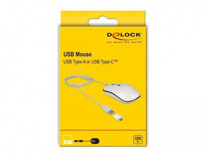 עכבר אופטי USB-C/A עם 4 לחצנים - delock.israel