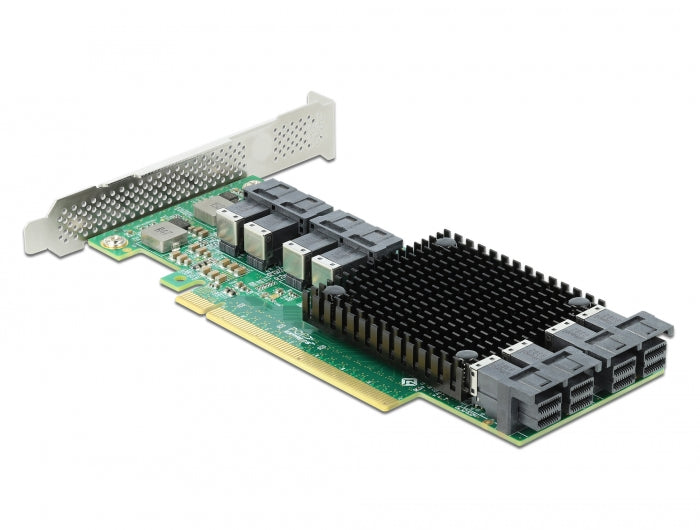 כרטיס PCIe x16 Low profile עם 8 יציאות SFF-8643 NVMe - delock.israel