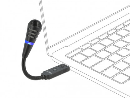 מיקרופון USB גמיש עם לחצן השתקה - delock.israel