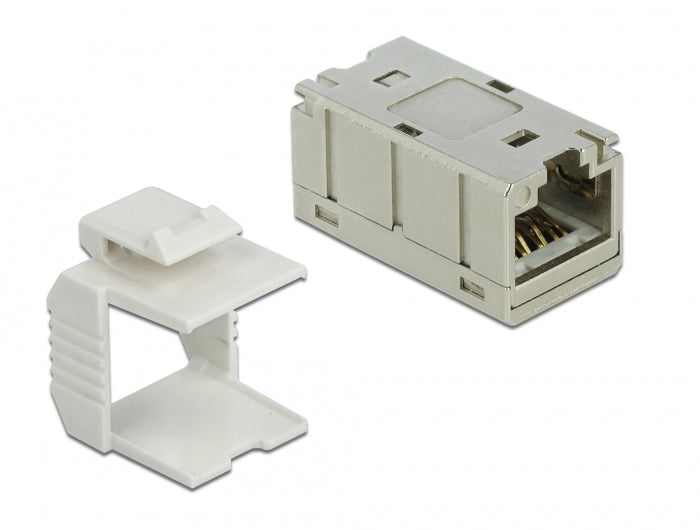 מתאם קיסטון מסוכך קומפקטי RJ45 Cat.6A STP נ/נ - delock.israel