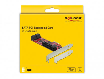 כרטיס SATA PCI-E x2 עם 10 יציאות SATA 6 Gb/s - delock.israel