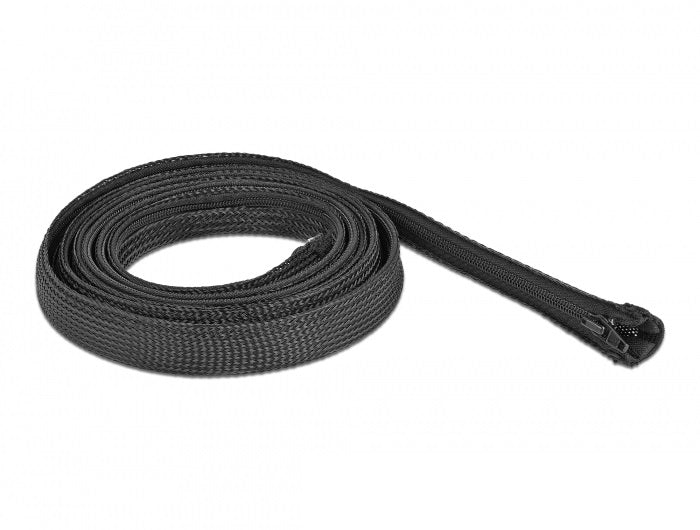 שרוול גמיש עם רוכסן להגנת כבלים עמיד בטמפרטורה 50°C- עד 150°C צבע שחור - delock.israel