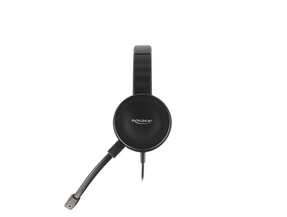 אוזניות USB Stereo עם מיקרופון + בקרת עוצמת קול וכפתור השתקת מיקרופון - delock.israel