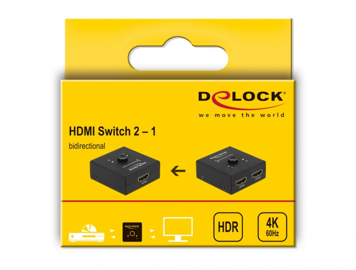מיתוג מיני דו - כיווני HDMI 4K עם 2 יציאות HDMI-A - delock.israel