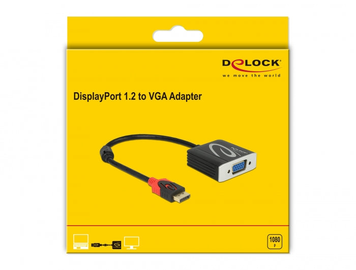 מתאם תצוגה DisplayPort 1.2 לחיבור מסך VGA - delock.israel