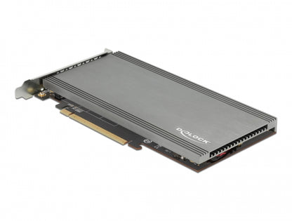 כרטיס PCI-E x16, V3.0 Bifurcation עם מאוורר קירור עבור 4 כוננים M.2 NVMe - delock.israel