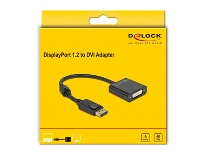 מתאם תצוגה DisplayPort 1.2 אקטיבי לחיבור מסך DVI 4K - delock.israel