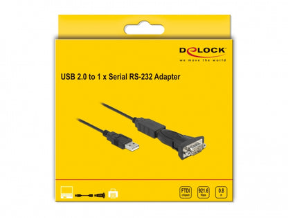 ממיר USB לתקע DB9 Serial RS-232 צ'יפ FTDI - delock.israel
