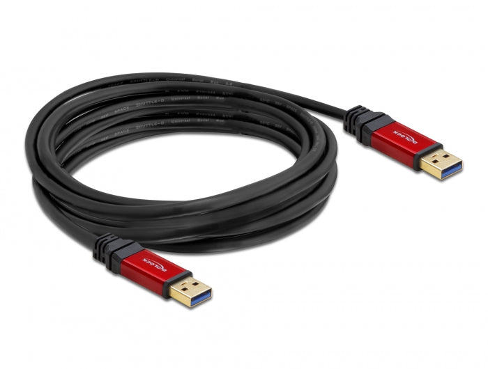 כבל USB-A 3.2 Gen 1 5Gbps Red metal ז/ז - delock.israel