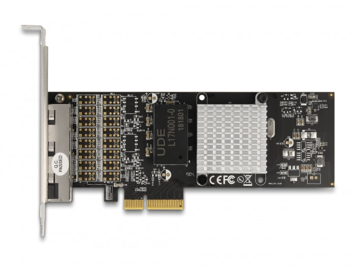 כרטיס רשת קווי PCI-E x4 Gigabit Low profile עם 4 יציאות RJ45 צ'יפ אינטל i350 - delock.israel