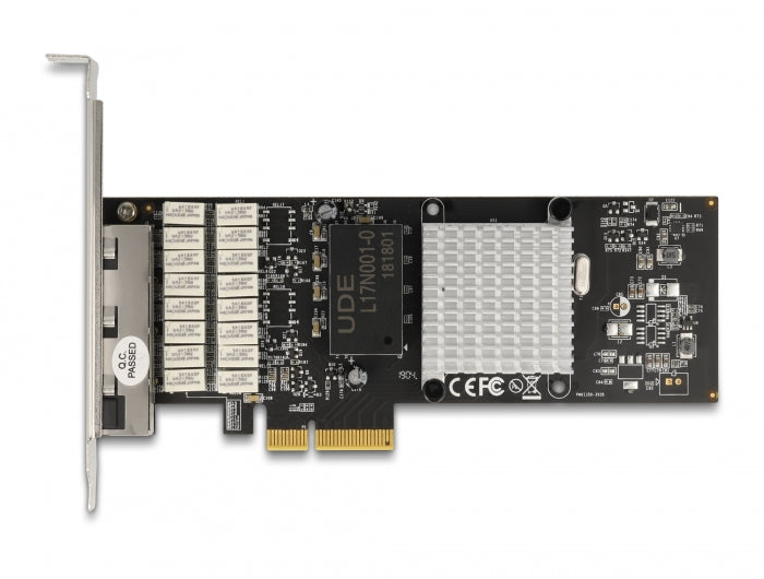 כרטיס רשת קווי PCIe x4 Gigabit Low profile עם 4 יציאות RJ45 Port Bypass צ'יפ אינטל i350 - delock.israel
