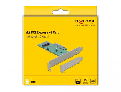 כרטיס PCI-E x4 Low Profile עבור כונן M.2 NVMe M 80mm - delock.israel