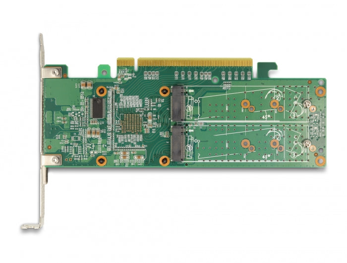 כרטיס PCI-E x16 Low Profile עם מאוורר קירור עבור 4 כוננים M.2 NVMe - delock.israel