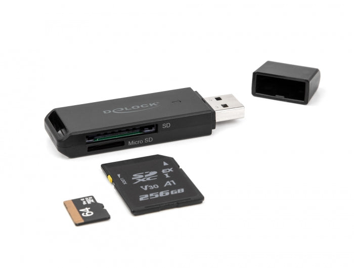 קורא כרטיסים USB 3.2 Gen 1 לכרטיסי זיכרון SD / Micro SD - delock.israel