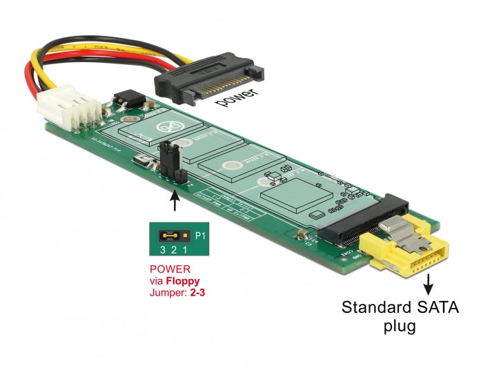 מתאם SATA עבור כונן M.2 SATA - delock.israel