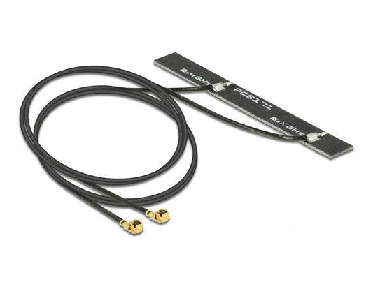 אנטנה כפולה Dual Band WLAN WiFi6E 5 dBi פנימית PCB בהדבקה עצמית מחברים MHF® I plug - delock.israel