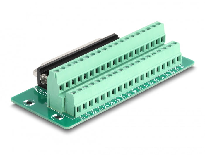 טרמינל בלוק DIN rail בחיבור הברגה לשקע D-Sub 37 pin - delock.israel