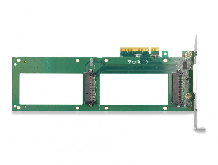 כרטיס PCI-E x8 עבור 2 כוננים U.2 NVMe SFF-8639 - Bifurcation - delock.israel