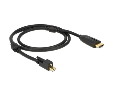 כבל מיני DisplayPort 1.2 4K אקטיבי עם בורג נעילה לחיבור מסך HDMI ז/ז תומך 30 הרץ - delock.israel