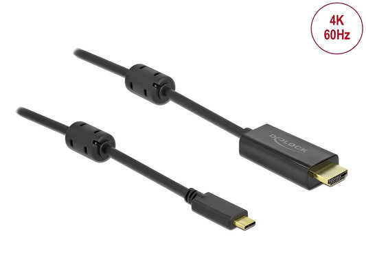 כבל תצוגה אקטיבי תקע USB-C לתקע HDMI 4K תומך 60 הרץ - delock.israel