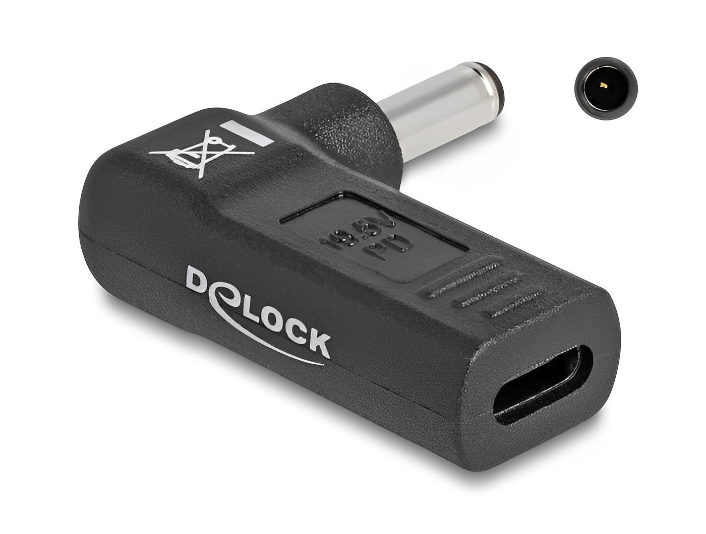 מתאם טעינה למחשב נייד Dell שקע USB-C לתקע DC 4.5 x 3.0 בזווית 90° - delock.israel