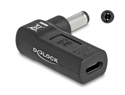 מתאם טעינה למחשב נייד שקע USB-C לתקע DC 5.5 x 2.1 בזווית 90° - delock.israel