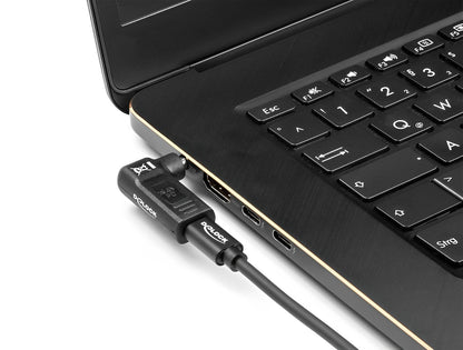 מתאם טעינה למחשב נייד HP / Acer שקע USB-C לתקע DC 5.5 x 1.7 בזווית 90° - delock.israel