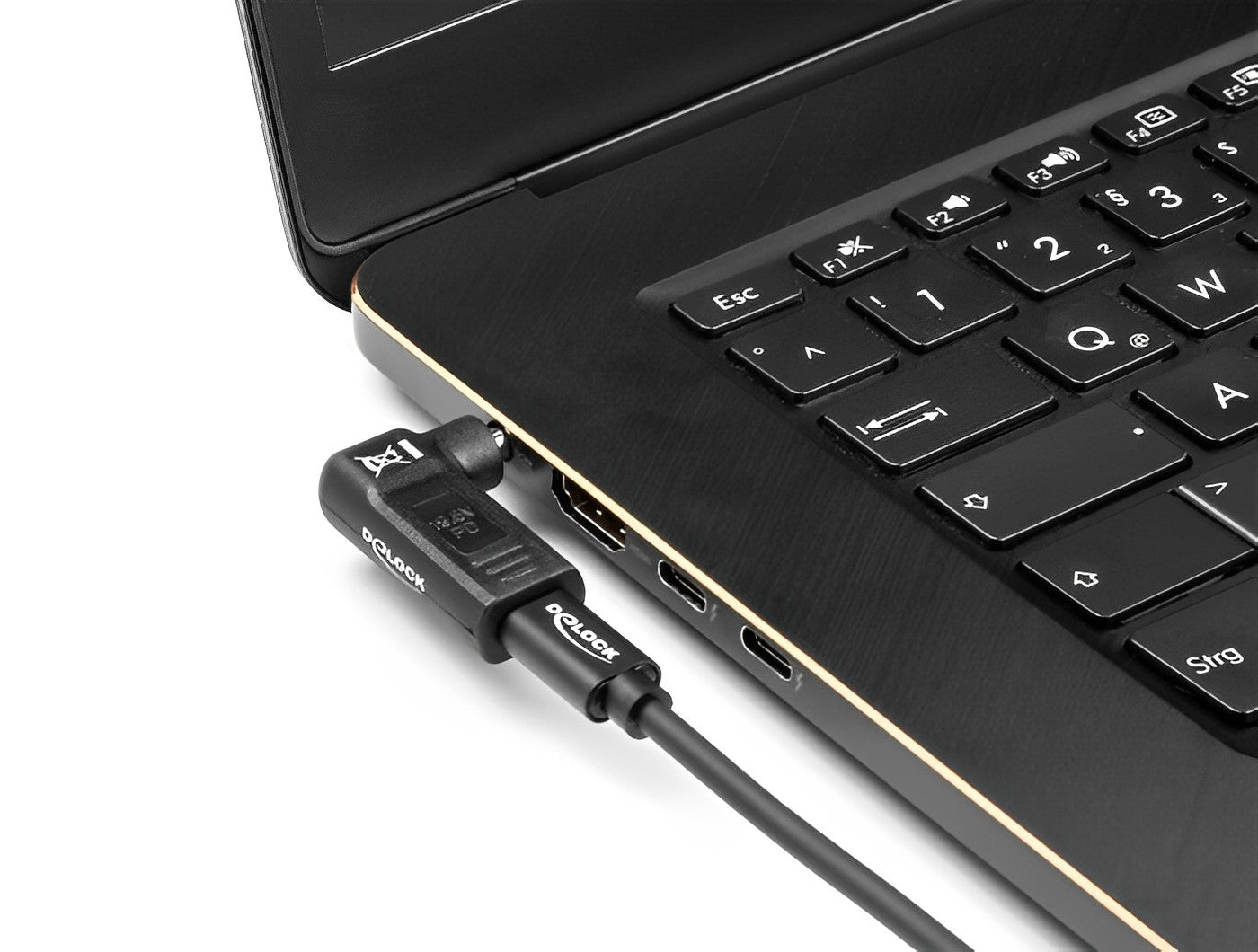 מתאם טעינה למחשב נייד שקע USB-C לתקע DC 5.5 x 2.1 בזווית 90° - delock.israel