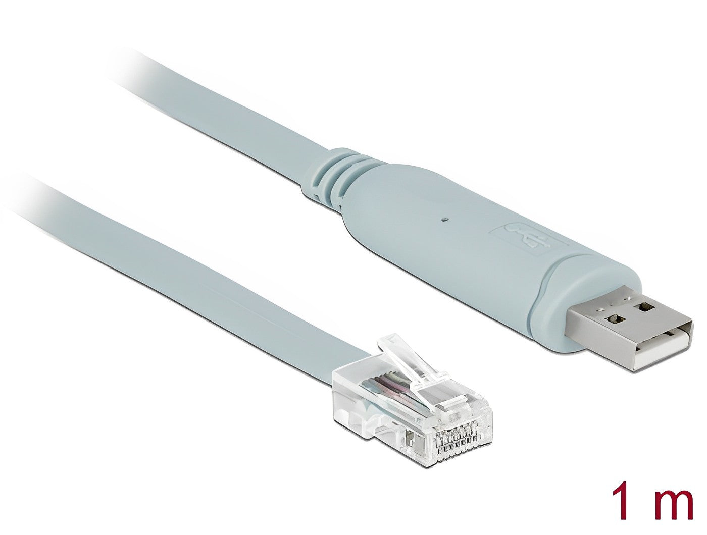 כבל קונסול לסיסקו אפור USB-A זכר לתקע RJ45 RS-232 צ'יפ FTDI - delock.israel
