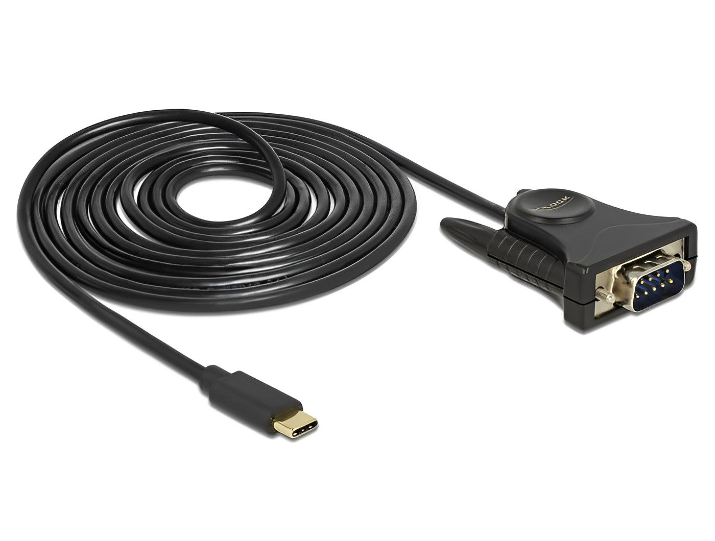 ממיר USB-C זכר לתקע DB9 Serial RS-232 צ'יפ Prolific אורך 1.8 מטר - delock.israel