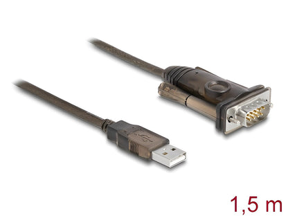 ממיר USB לתקע DB9 Serial RS-232 צ'יפ Prolific אורך 1.5 מטר - delock.israel