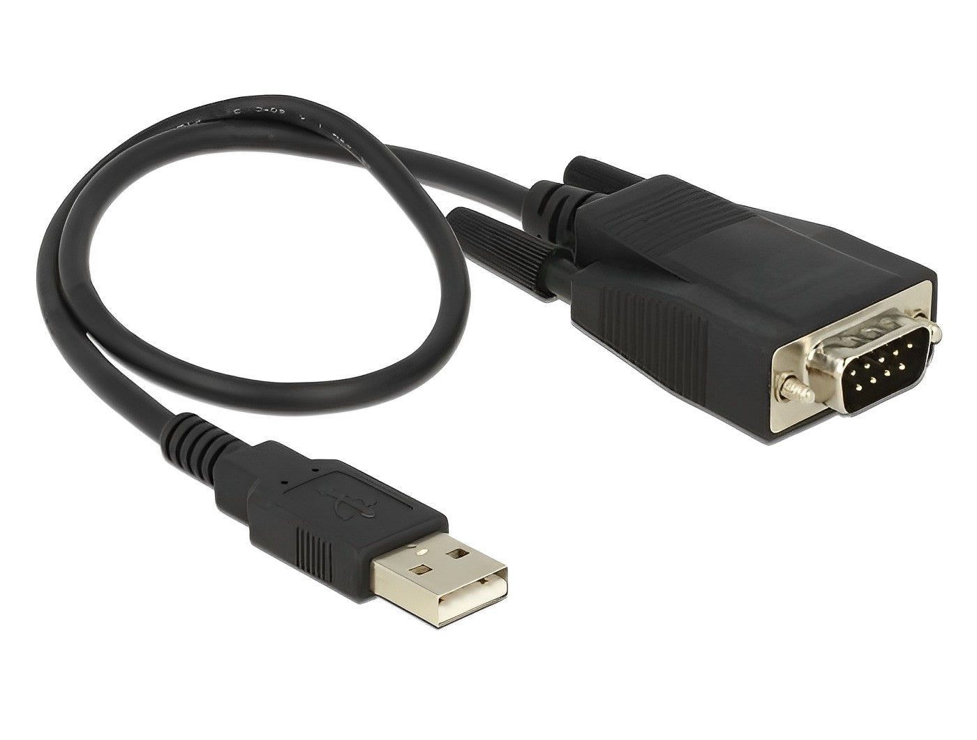 ממיר USB לתקע DB9 Serial RS-232 עם הגנת ESD צ'יפ FTDI אורך 45 ס"מ - delock.israel