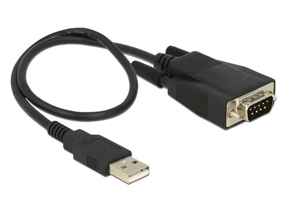 ממיר USB לתקע DB9 Serial RS-232 עם הגנת ESD צ'יפ FTDI אורך 45 ס"מ - delock.israel