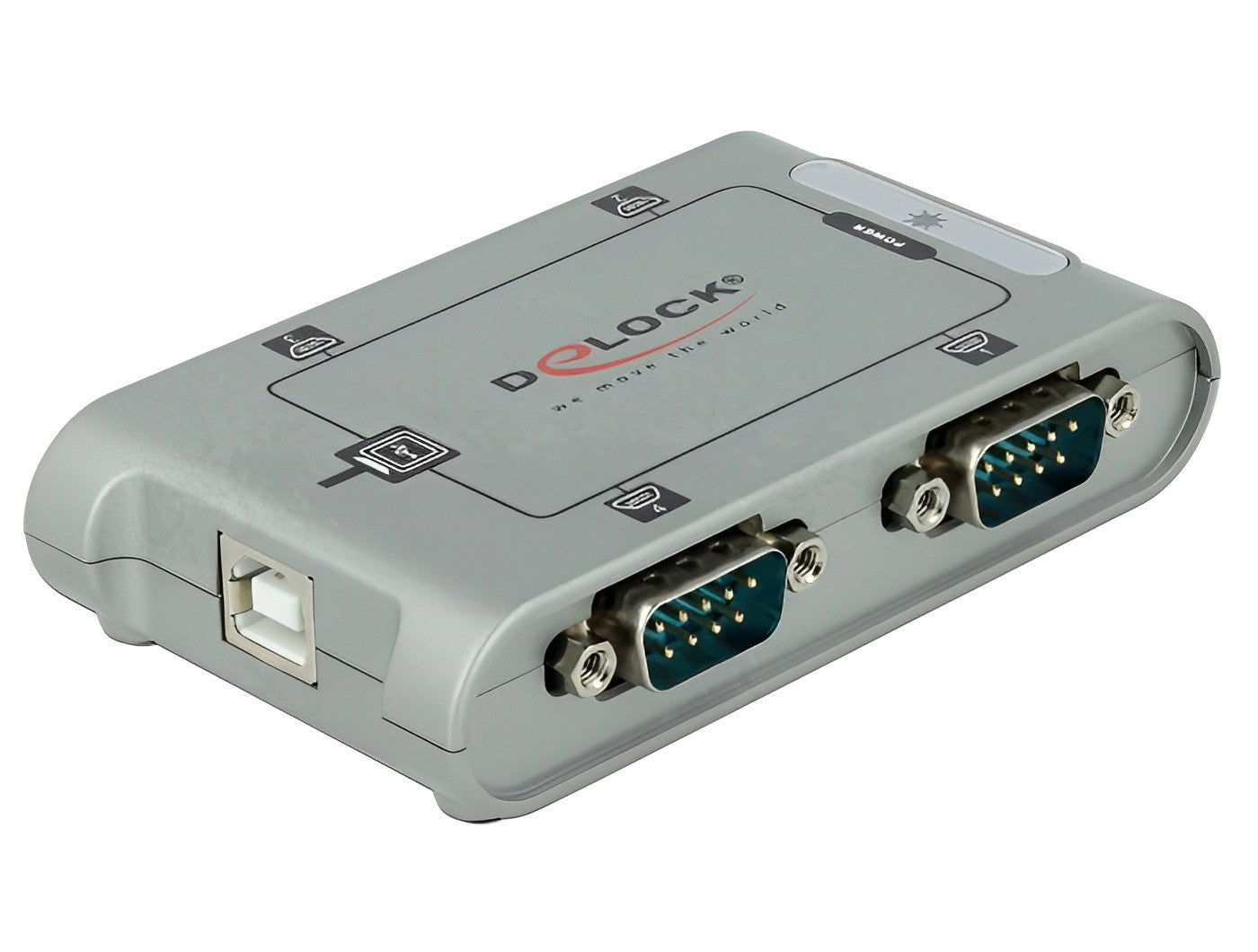 ממיר USB 2.0 עם 4 יציאות DB9 Serial RS-232 זכר צ'יפ ASIX - delock.israel