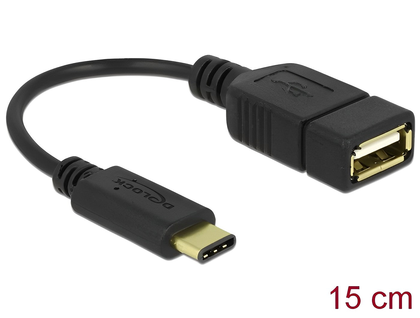 מתאם USB 2.0 תקע USB-C לשקע USB-A על כבל 15 ס"מ - delock.israel