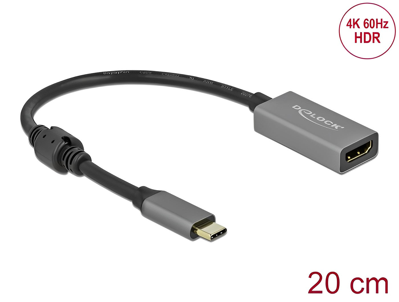 מתאם תצוגה אקטיבי תקע USB-C לשקע HDMI 4K 60 Hz תומך HDR - delock.israel