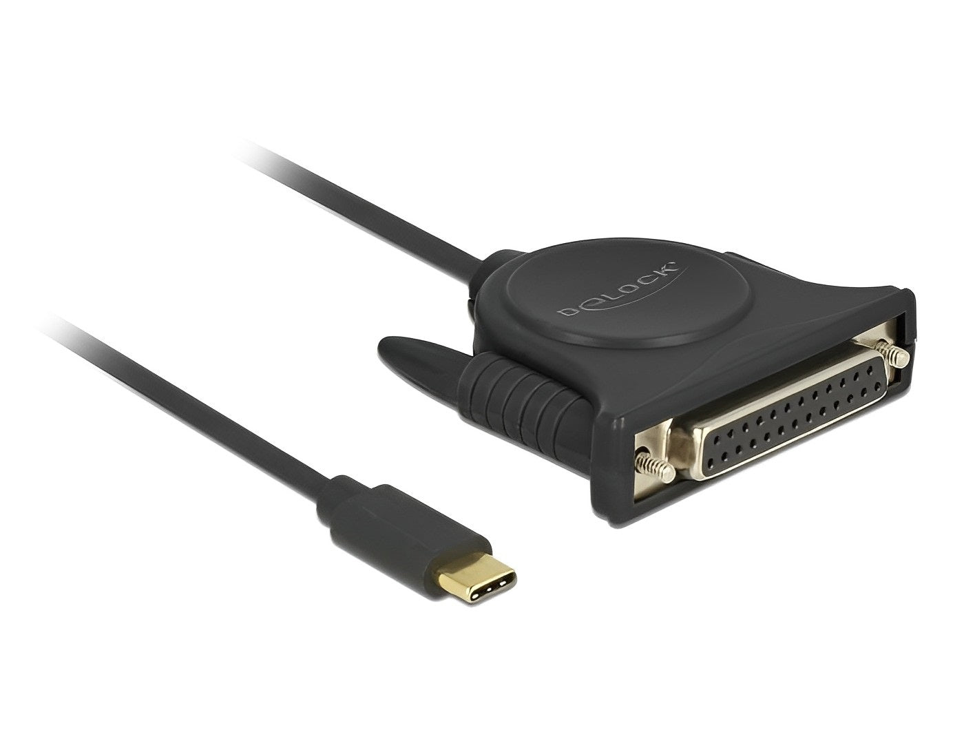 ממיר USB-C זכר לתקע פרלל DB25 Parallel צ'יפ Prolific אורך 1.8 מטר - delock.israel