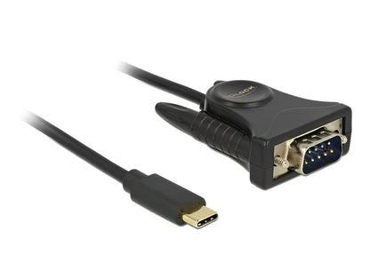 ממיר USB-C זכר לתקע DB9 Serial RS-232 צ'יפ Prolific אורך 1.8 מטר - delock.israel