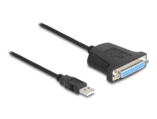 ממיר USB לשקע פרלל DB25 Parallel אורך 80 ס"מ - delock.israel