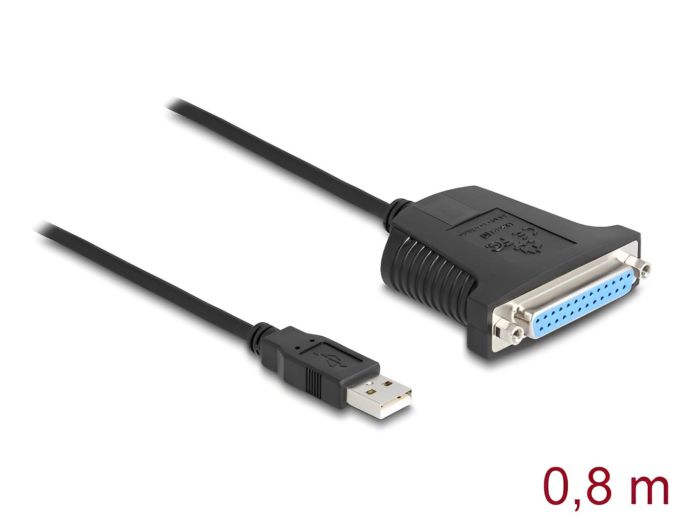 ממיר USB לשקע פרלל DB25 Parallel אורך 80 ס"מ - delock.israel