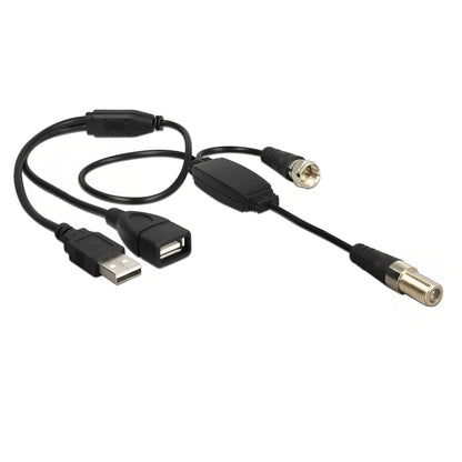 כבל USB לאספקת מתח 5V לאנטנה אקטיבית עם מחבר F plug - delock.israel