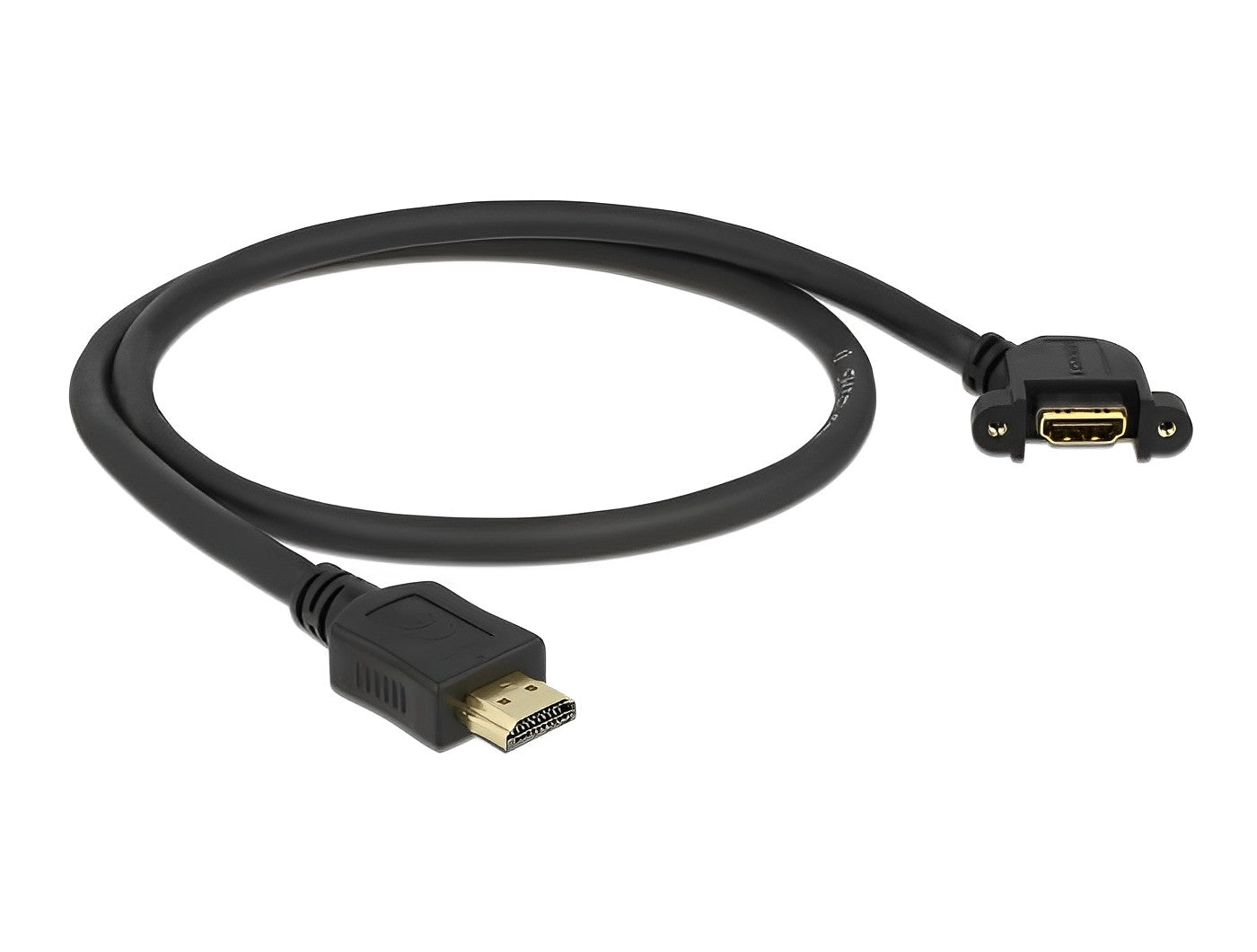 כבל מאריך HDMI-A לפאנל ז/נ שקע בזווית 110° עם מרחק בין הברגים 30 מ"מ - delock.israel